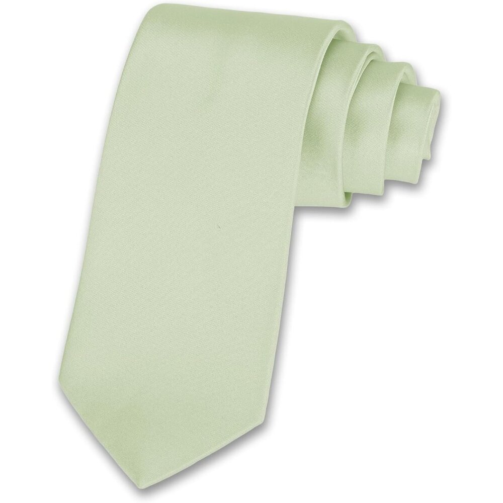 Men's Sage Green Solid Color 8 Cm (3.15in) Polyester Formal Neck Ties